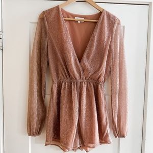 Rose Gold Long Sleeve Romper